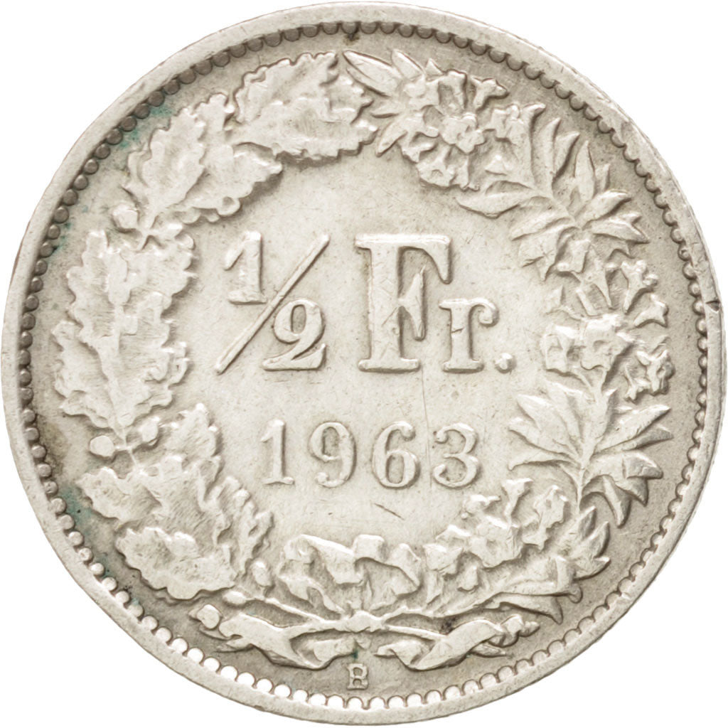 Svizzera, 1/2 Franc, 1963, Bern, BB+, Argento, KM:23