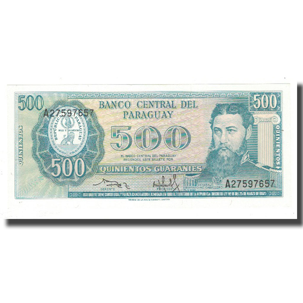 Banknote, Paraguay, 500 Guaranies, KM:206, UNC(65-70)