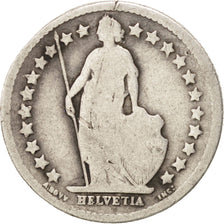 SWITZERLAND, 1/2 Franc, 1882, Bern, KM #23, F(12-15), Silver, 18.2, 2.27