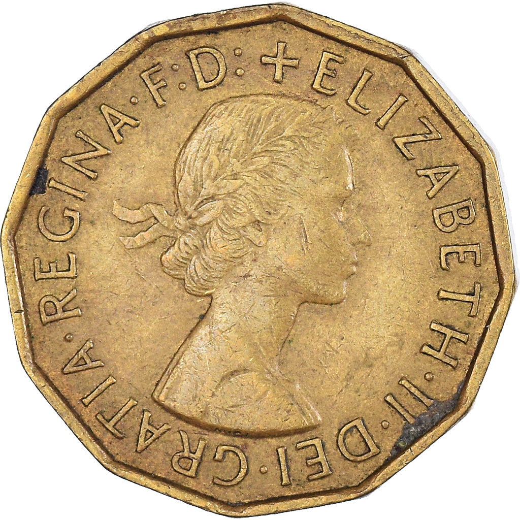 Coin, Great Britain, 3 Pence, 1957