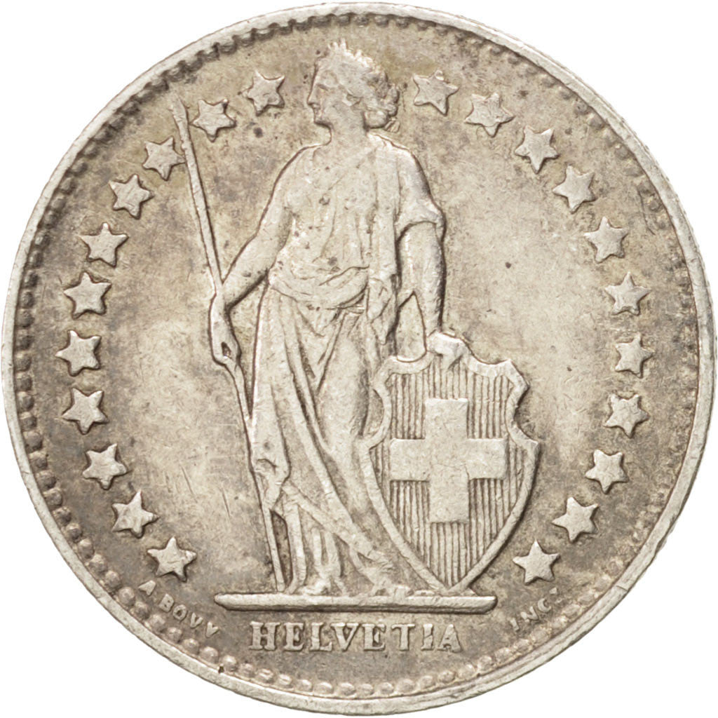 SWITZERLAND, 1/2 Franc, 1929, Bern, KM #23, EF(40-45), Silver, 18.2, 2.47