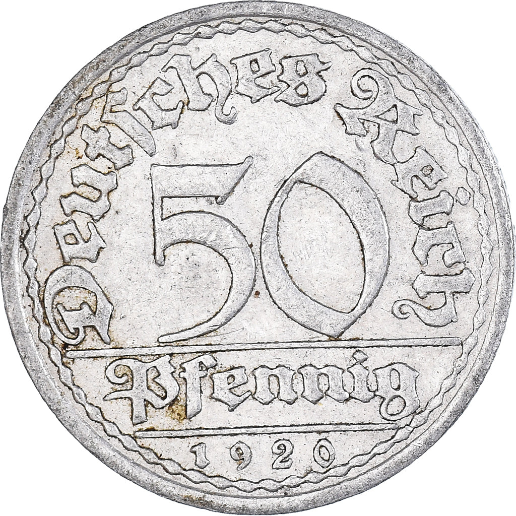 Munten, Duitsland, Weimarrepubliek, 50 Pfennig, 1920