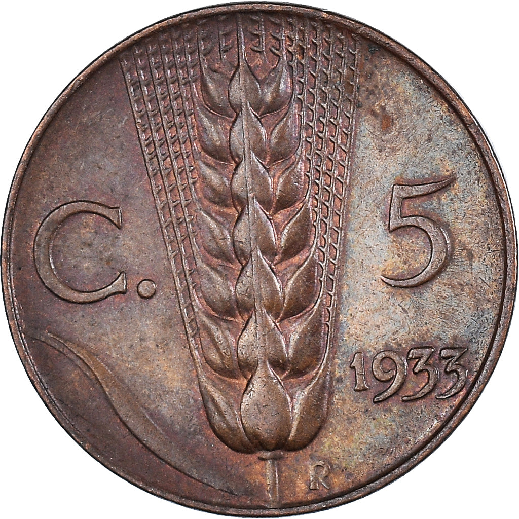 Moeda, Itália, 5 Centesimi, 1933