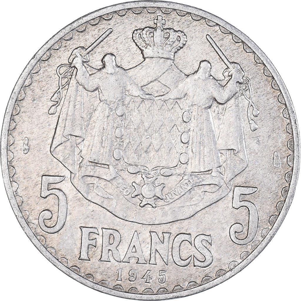 Moneta, Monaco, 5 Francs, 1945