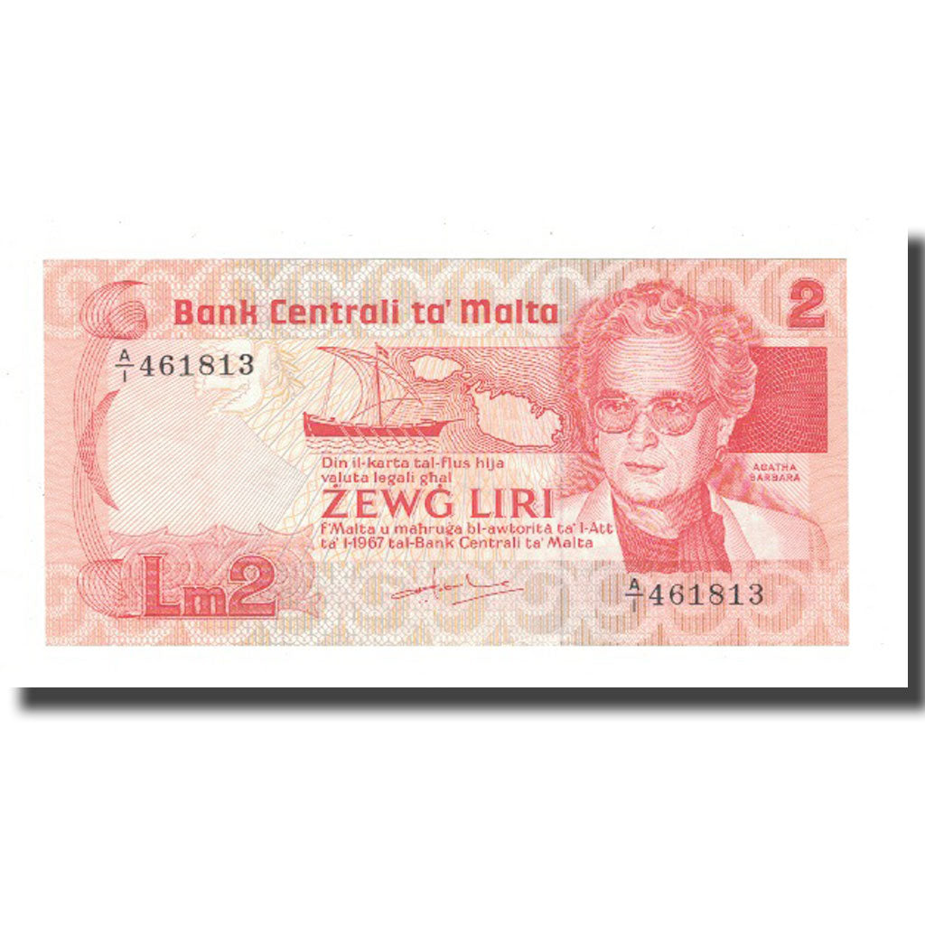 Banknote, Malta, 2 Liri, 1967, KM:37, VF(30-35)