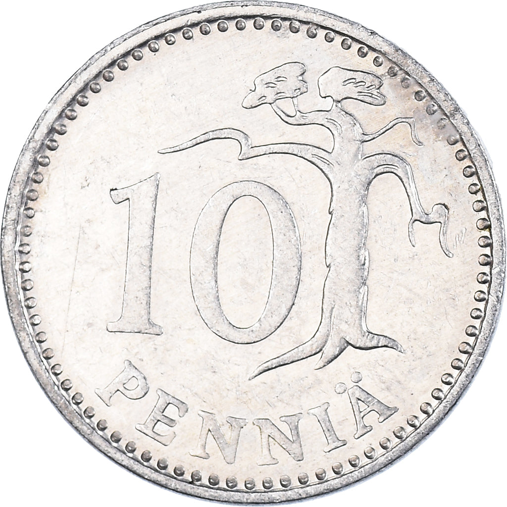 Moneda, Finlandia, 10 Pennia, 1988