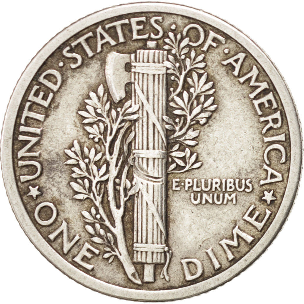 UNITED STATES, Mercury Dime, Dime, 1916, U.S. Mint, KM #140, EF(40-45), Silver,.
