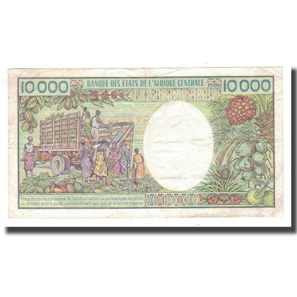 Banknote, Central African Republic, 10,000 Francs, KM:13, VF(30-35)