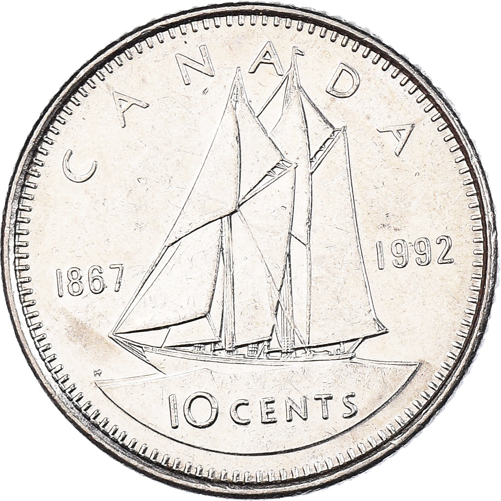 Moeda, Canadá, 10 Cents, 1992