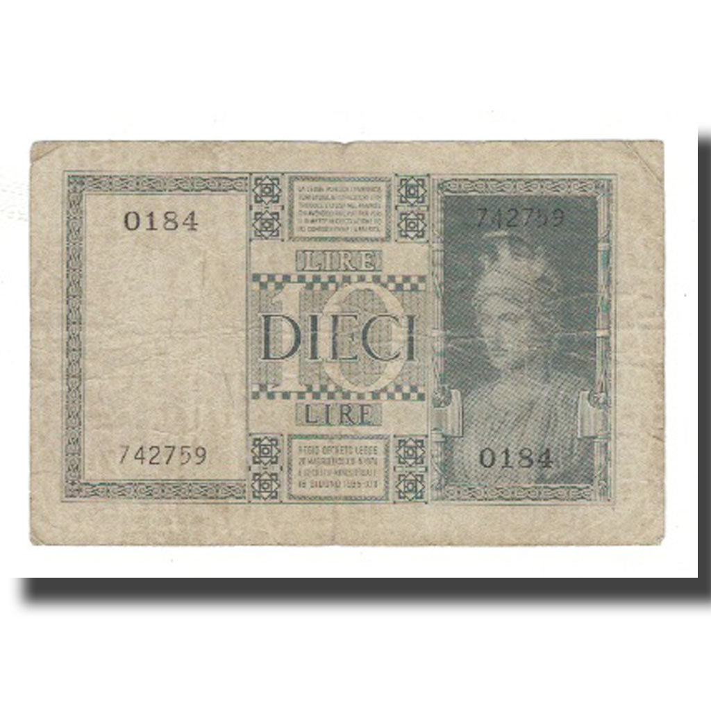 Banknote, Italy, 10 Lire, 1935, 1935-06-18, KM:25a, VF(20-25)