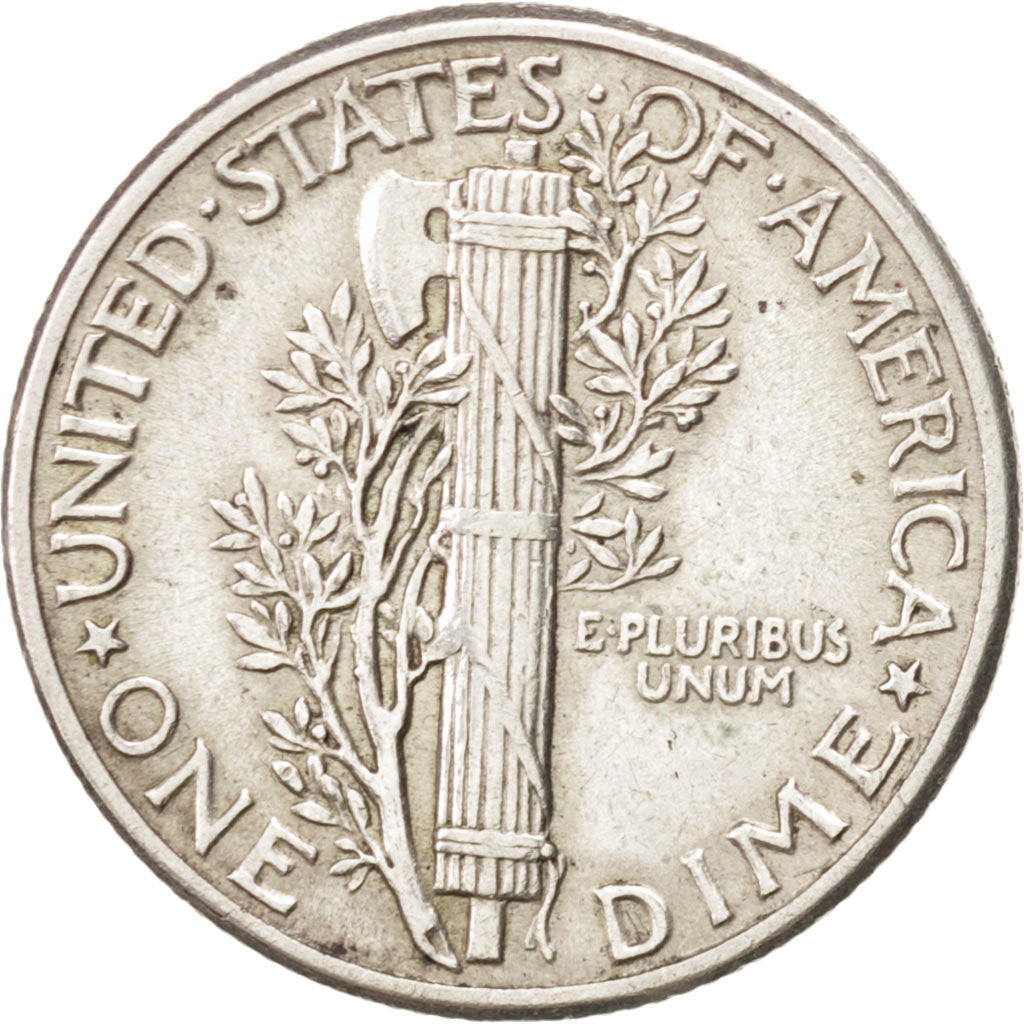 UNITED STATES, Mercury Dime, Dime, 1944, U.S. Mint, KM #140, EF(40-45), Silver,.