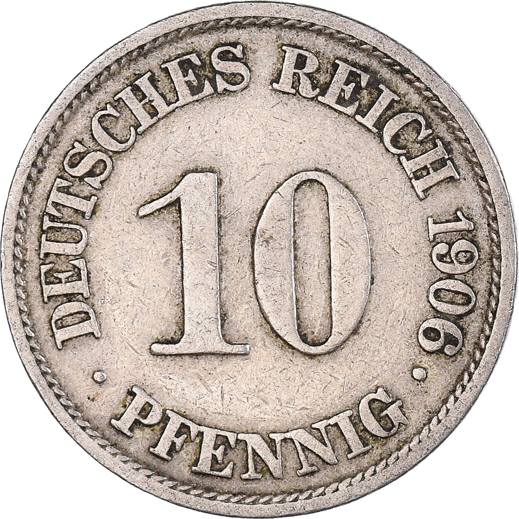 Moneda, ALEMANIA - IMPERIO, 10 Pfennig, 1906