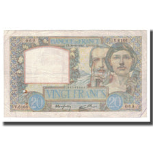 France, 20 Francs, Science et Travail, 1941, 1941-10-30, VF(20-25)