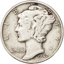 Moneda, Estados Unidos, Mercury Dime, Dime, 1942, U.S. Mint, Philadelphia, MBC