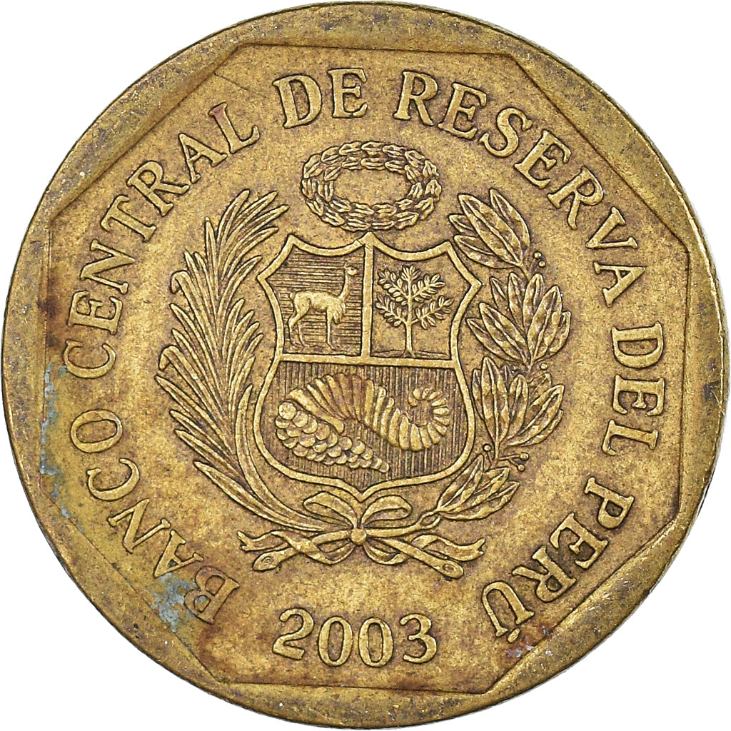 Münze, Peru, 10 Centimos, 2003