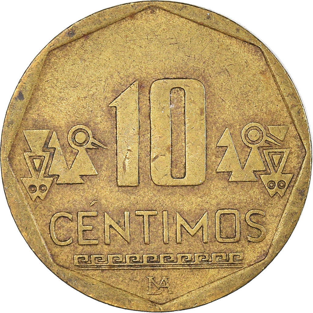 Münze, Peru, 10 Centimos, 2003