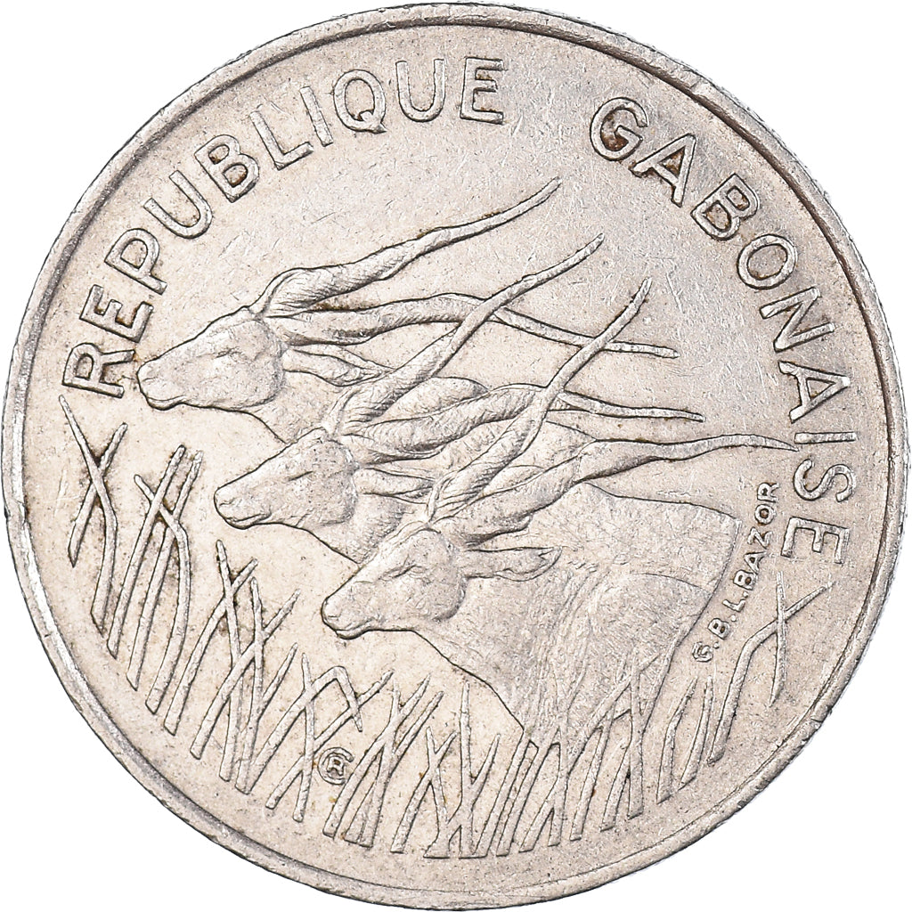 Münze, Gabun, 100 Francs, 1975