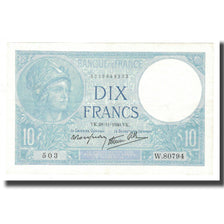 Francja, 10 Francs, Minerve, 1940, 1940-11-28, VF(30-35), Fayette:7.22, KM:84