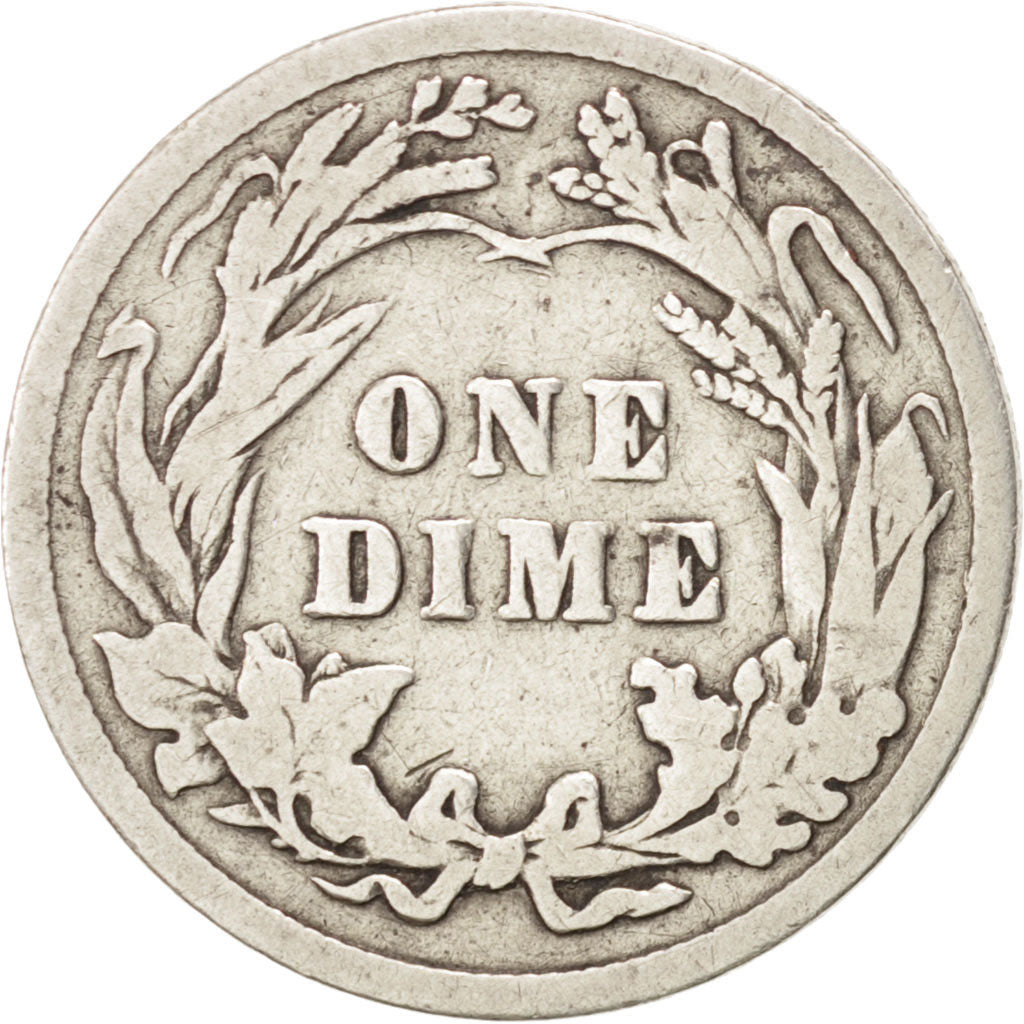 UNITED STATES, Barber Dime, Dime, 1907, U.S. Mint, KM #113, VF(20-25), Silver,..
