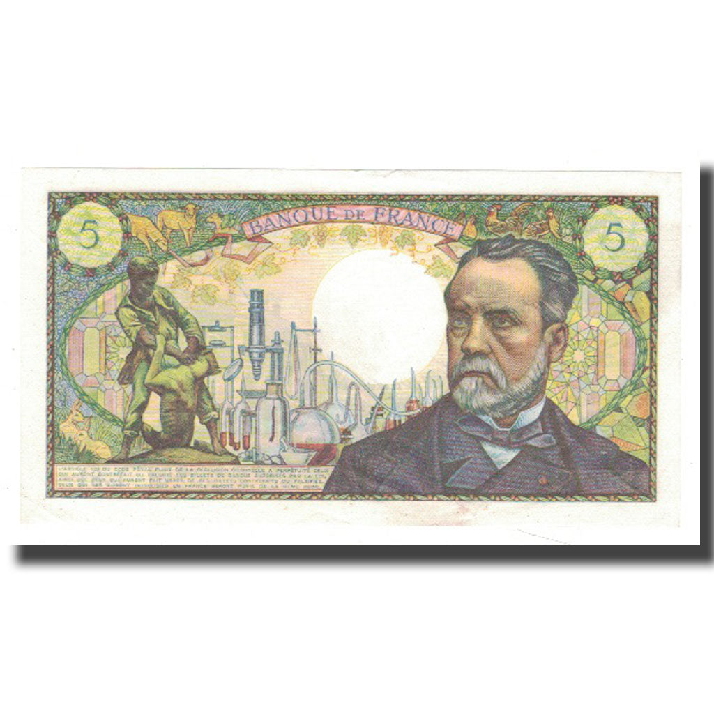France, 5 Francs, Pasteur, 1968, 1968-08-01, VF(30-35), Fayette:61.8, KM:146b