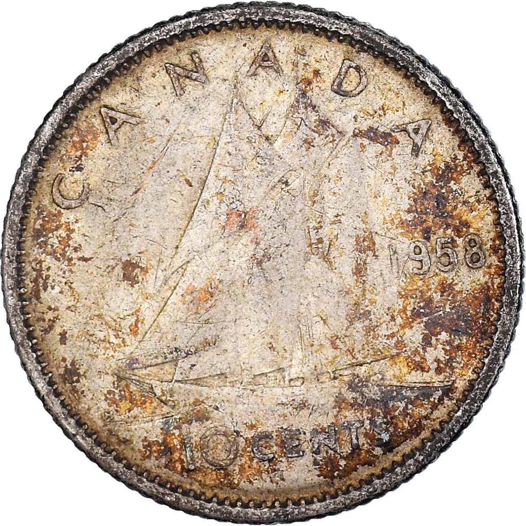 Moneda, Canadá, 10 Cents, 1958