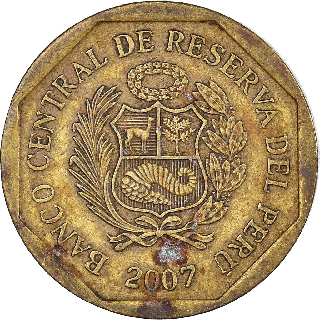 Münze, Peru, 10 Centimos, 2007