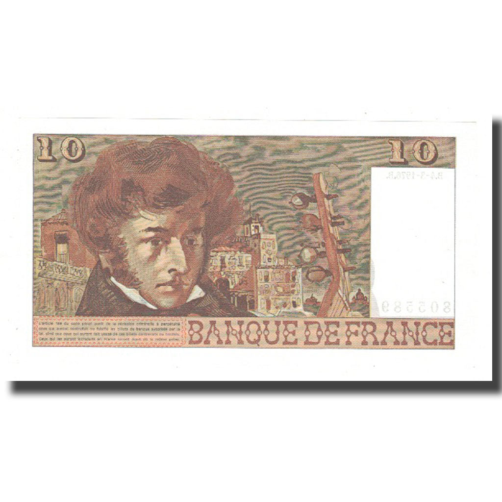 Francja, 10 Francs, Berlioz, 1976, 1976-03-04, UNC(65-70), Fayette:63.18