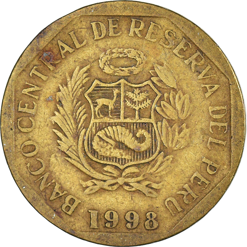 Münze, Peru, 10 Centimos, 1998