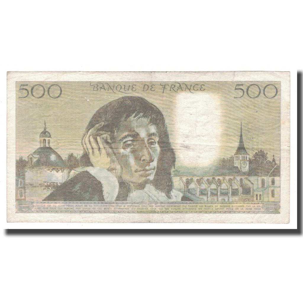 France, 500 Francs, Pascal, 1985, 1985-01-03, EF(40-45), Fayette:71.32, KM:156e