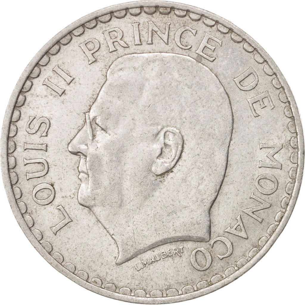 MONACO, 5 Francs, 1945, KM #122, EF(40-45), Aluminum, 3.79