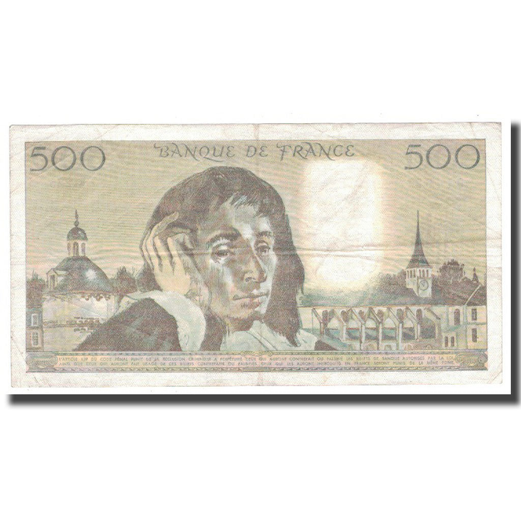 France, 500 Francs, Pascal, 1985, 1985-04-03, EF(40-45), Fayette:71.33, KM:156e
