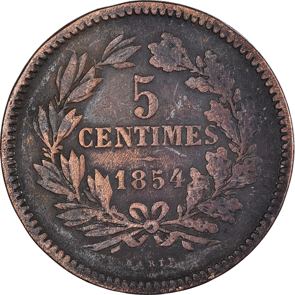 Monnaie, Luxembourg, 5 Centimes, 1854