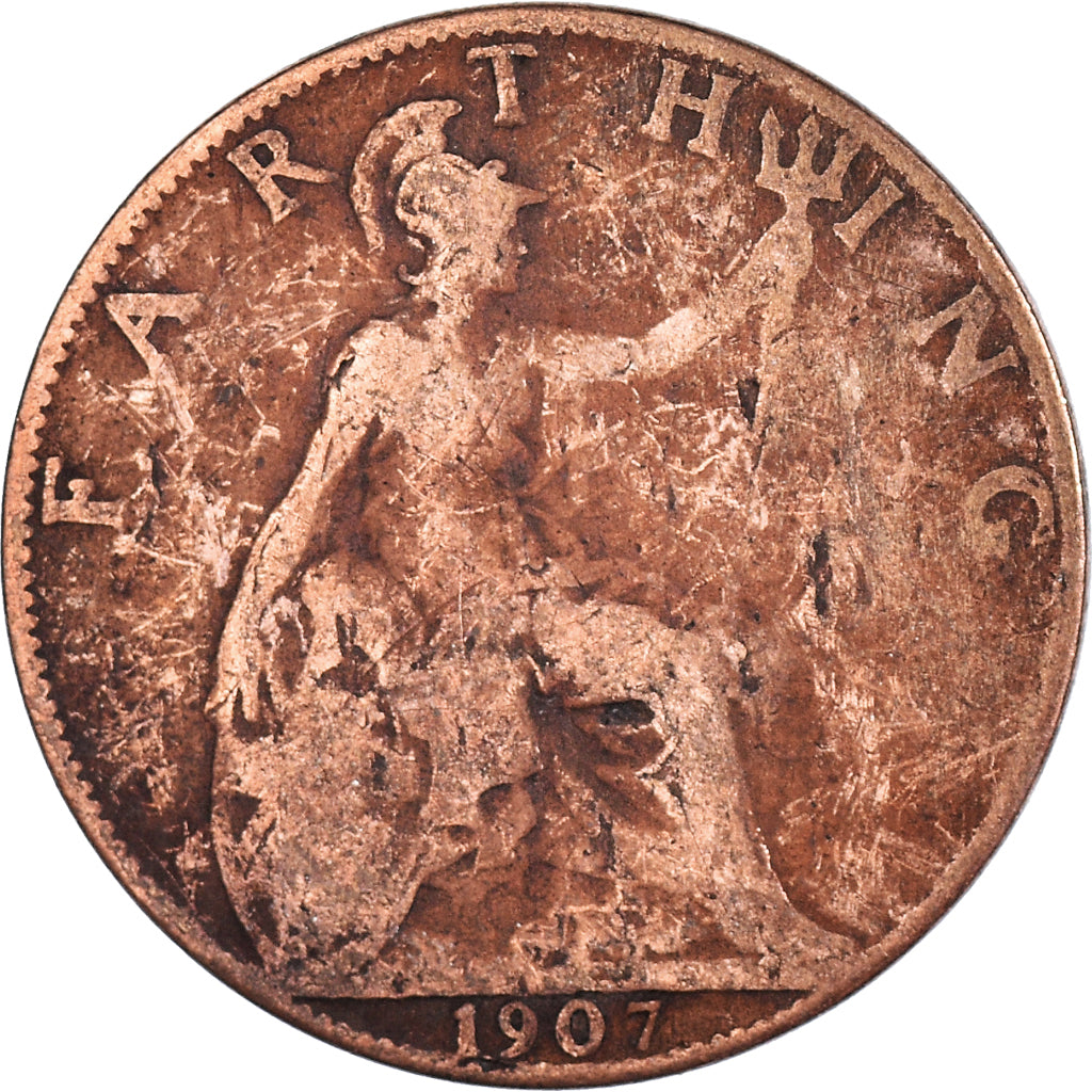 Coin, Great Britain, Farthing, 1907