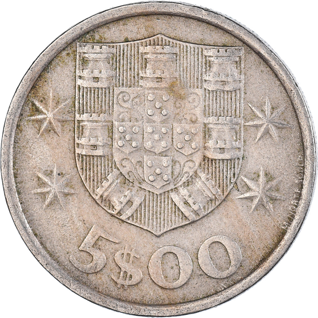 Coin, Portugal, 5 Escudos, 1975