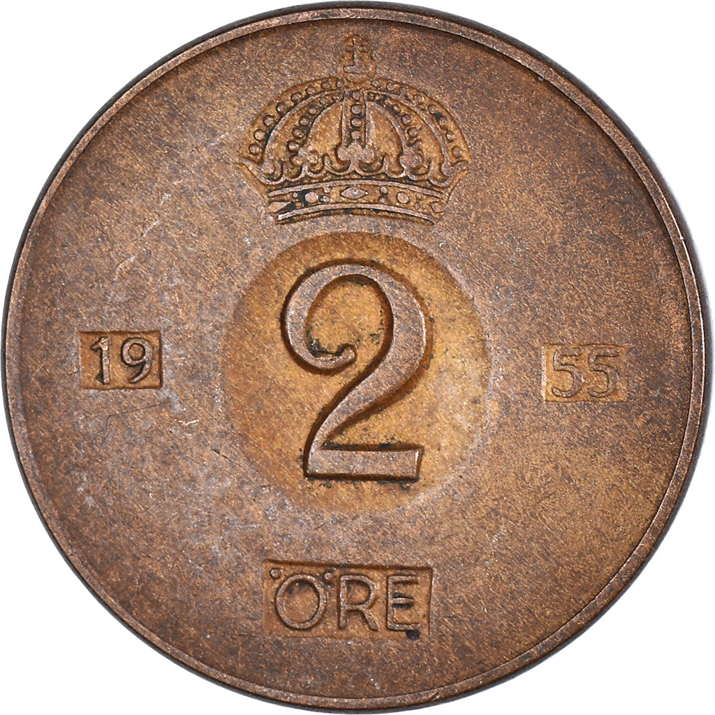 Munten, Zweden, 2 Öre, 1955