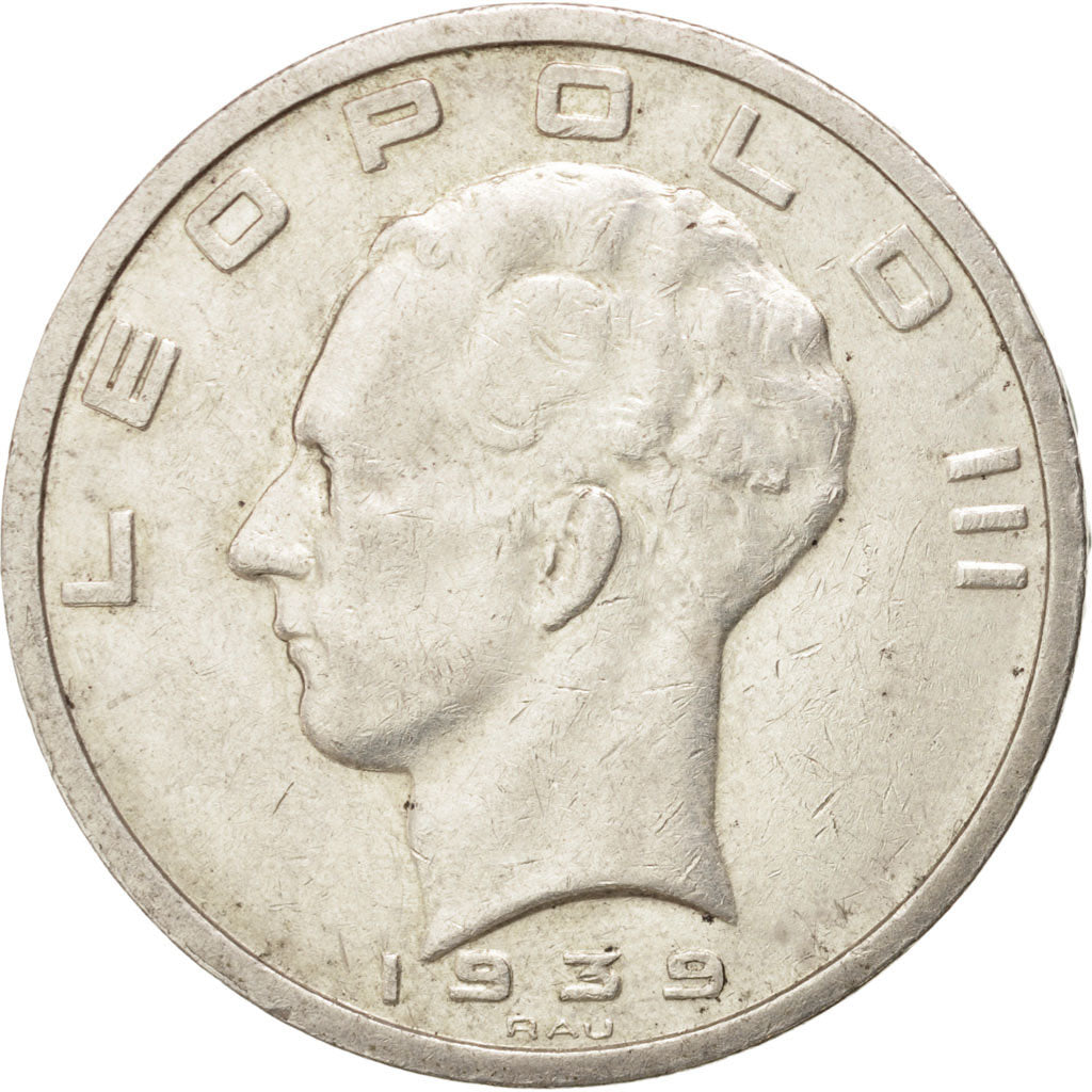BELGIUM, 50 Francs, 50 Frank, 1939, KM #122.2, EF(40-45), Silver, 33, 20.03