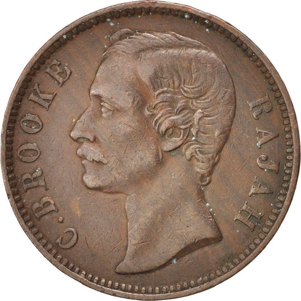 Coin, Sarawak, Charles J. Brooke, Cent, 1885, Heaton, AU(50-53), Copper, KM:6