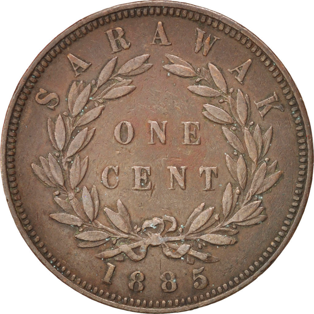 Coin, Sarawak, Charles J. Brooke, Cent, 1885, Heaton, AU(50-53), Copper, KM:6