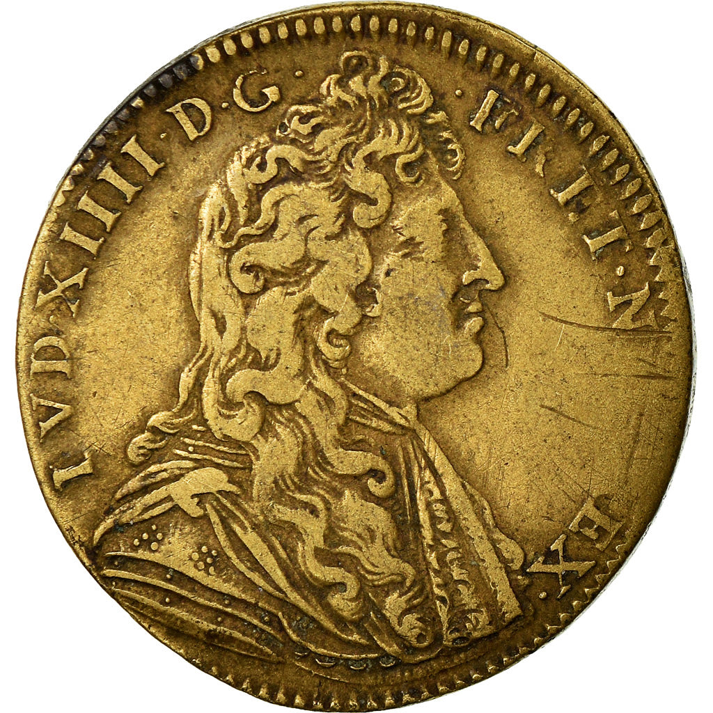 France, Jeton, Louis XIV, Le Repos, La Victoire, TTB, Cuivre