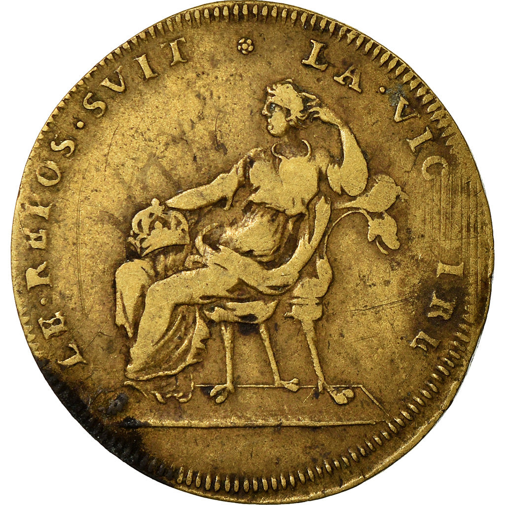 France, Jeton, Louis XIV, Le Repos, La Victoire, TTB, Cuivre