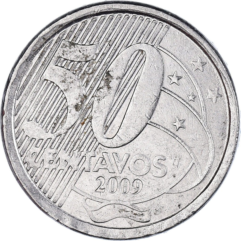 Coin, Brazil, 50 Centavos, 2009
