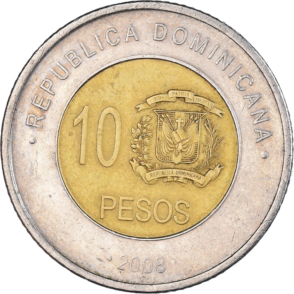 Coin, Dominican Republic, 10 Pesos, 2008