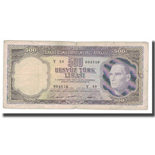 Banknote, Turkey, 500 Lira, 1930, 1930-06-11, KM:171a, VG(8-10)