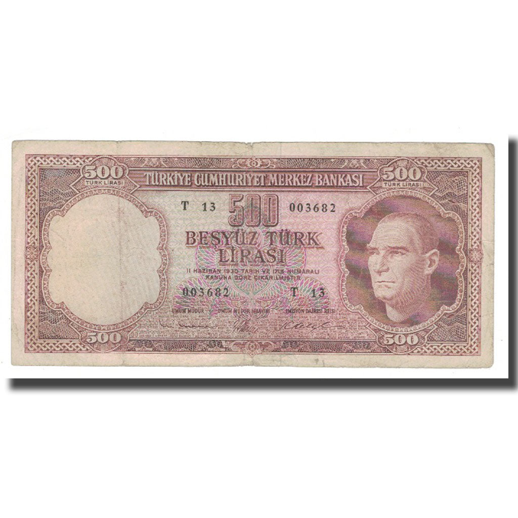 Banknote, Turkey, 500 Lira, 1930, 1930-06-11, KM:170a, F(12-15)