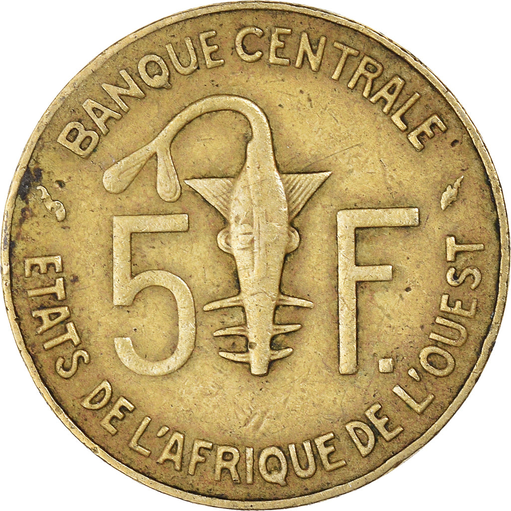 Moneda, Estados del África Occidental, 5 Francs, 1989