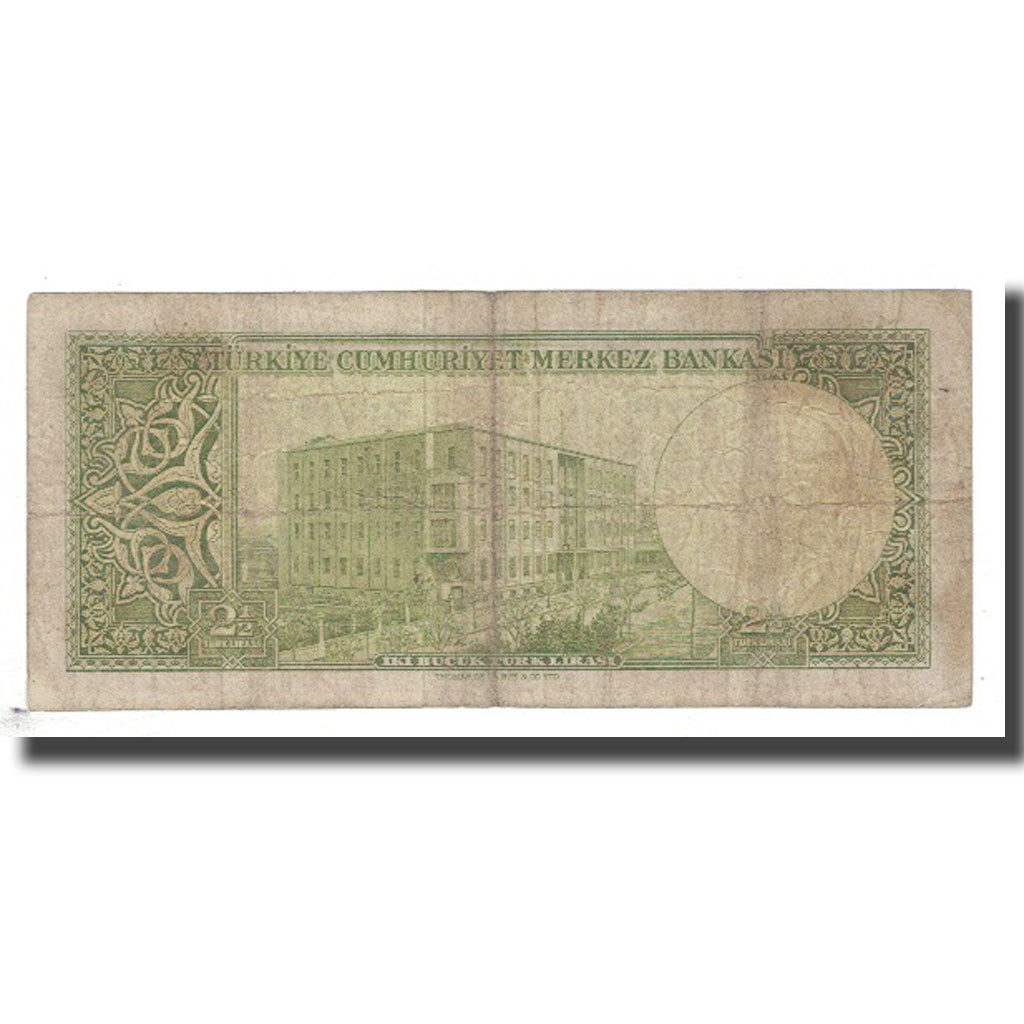 Banknote, Turkey, 2 1/2 Lira, 1930, 1930-06-11, KM:153a, VF(20-25)