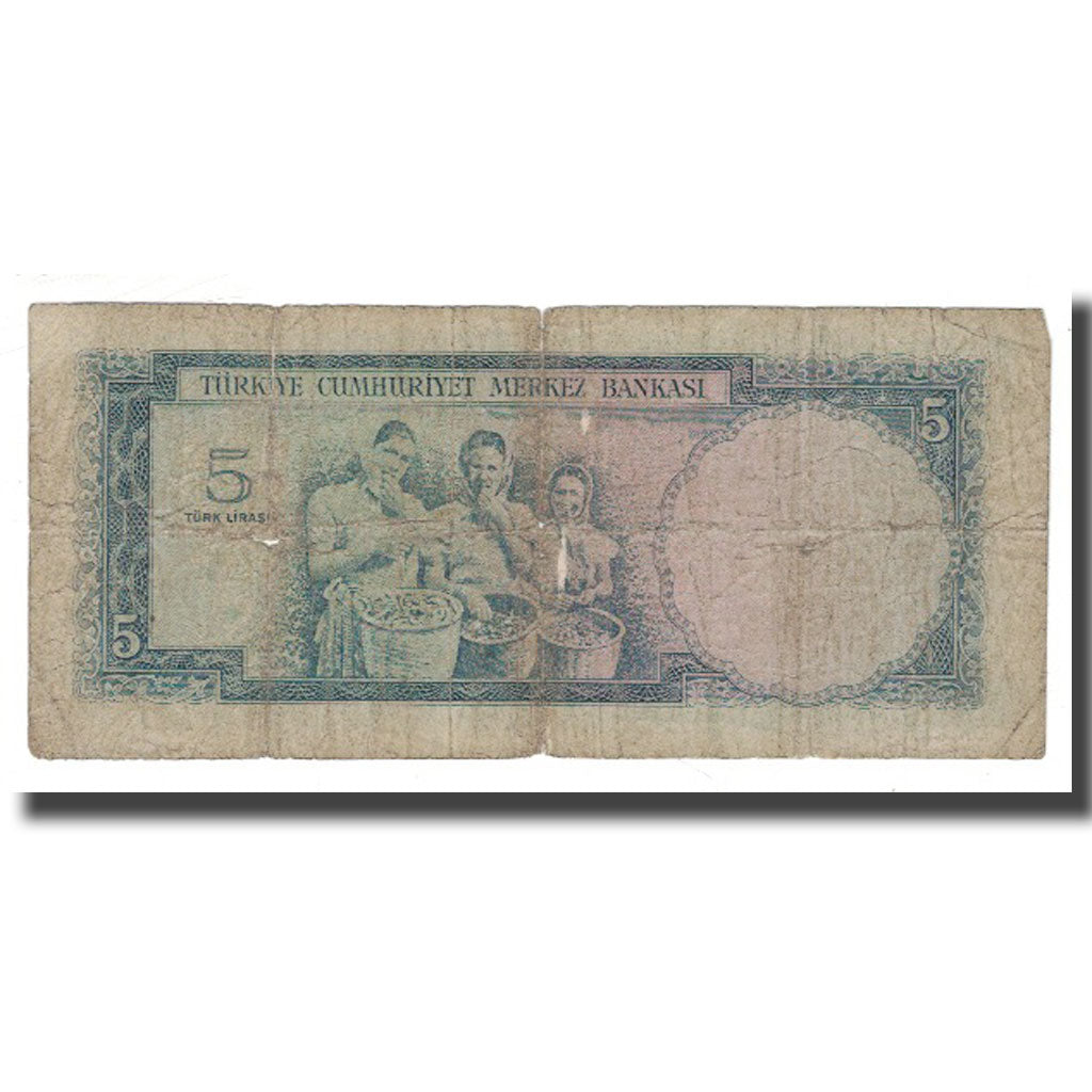 Banconote, Turchia, 5 Lira, 1930, 1930-06-11, KM:173a, B