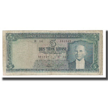 Banknote, Turkey, 5 Lira, 1930, 1930-06-11, KM:173a, VF(20-25)