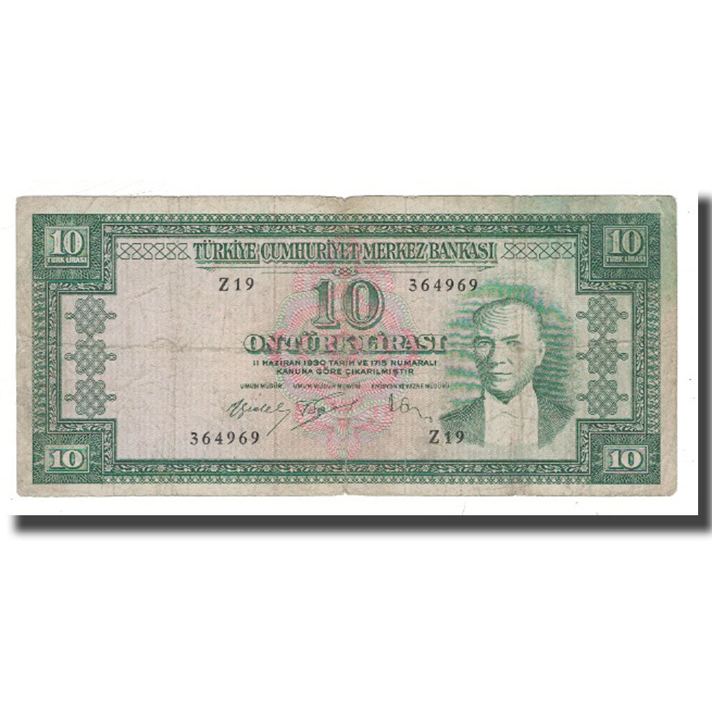 Banknote, Turkey, 10 Lira, 1930, 1930-06-11, KM:157a, F(12-15)