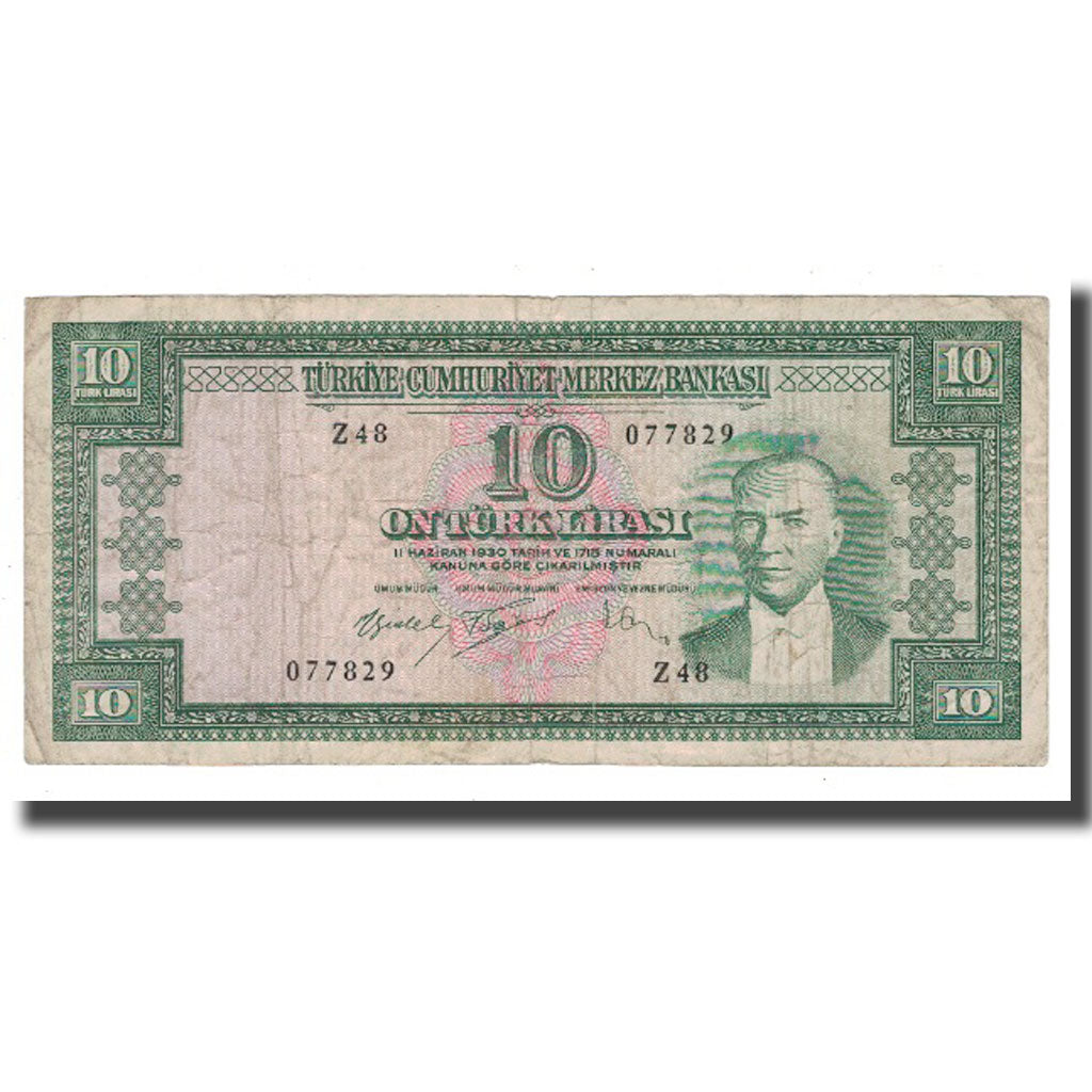 Banknote, Turkey, 10 Lira, 1930, 1930-06-11, KM:157a, VF(20-25)